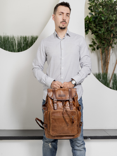 Кожаный рюкзак Volturno cognac/brown (арт. 3004-03)