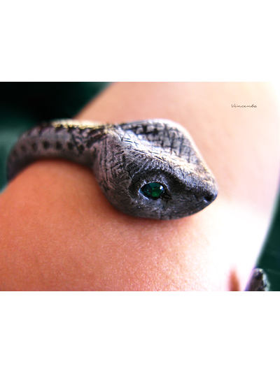 Хозяйка Сумеречного Леса. Браслет в виде змеи. Авторское украшение в анималистическом стиле