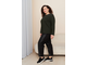Комбинированные  женские  брюки из эко-кожи &quot;ФОРД&quot; Артикул: 723117 (цвет черный) Размеры 50-66