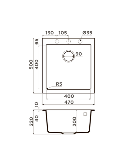 Мойка OMOIKIRI BOSEN 47-BE
