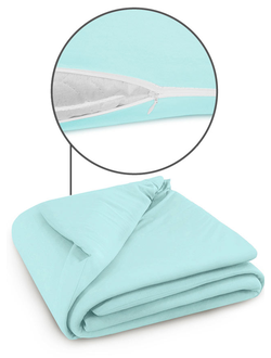 Пододеяльник Cleo трикотажный на молнии 220х200 100% хлопок (ментол) 220/10