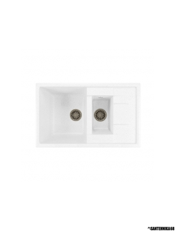 Мойка из искусственного мрамора MIXLINE ML-GM22 двухчашевая с крылом 495*770*195мм