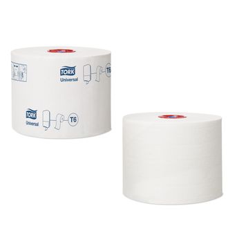 127540 Tork туалетная бумага Mid-size в миди рулонах базового качества Система T6, белая