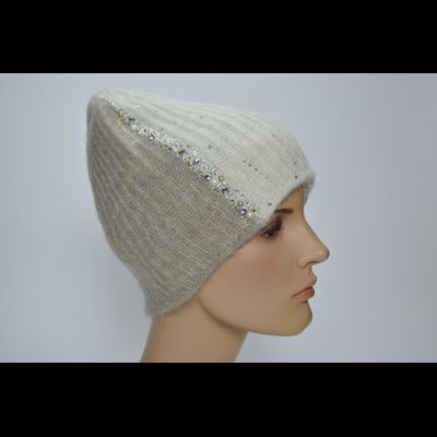 Шапка Vizio 1384 CY белая с бежевым