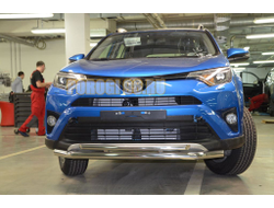 Защита переднего бампера двойная d60/42 для Toyota RAV4 (2015-2019)