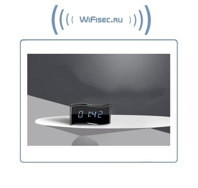 Охранная видеокамера /IP видеоняня WiFi/LAN (Часы настольные, волна)  с аккумулятором с DVR, Full HD (Camwf)