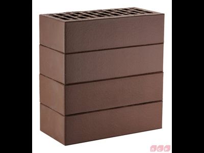 Облицовочный керамический кирпич ЛСР М150, 250х120х65 мм, тёмно-коричневый Гладкий