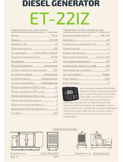 Электростанция  22 кВт двигатель Isuzu