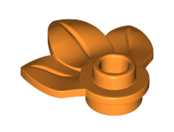 Plant Plate, Round 1 x 1 with 3 Leaves, Orange (32607 / 6253884)