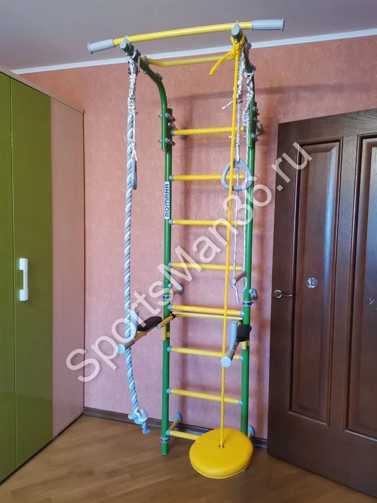 Шведская стенка ROMANA Next Top зелёное яблоко + DOP2 БРУСЬЯ РАЗБОРНЫЕ НАВЕСНЫЕ Romana