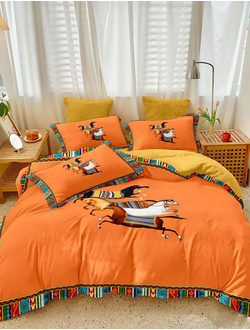 Постельное белье мако-сатин евро 200x220x1 250x270x1 50x70x4 TIS07-224