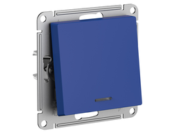 Выключатель 1-клавишный с подсветкой, аквамарин, серия AtlasDesign