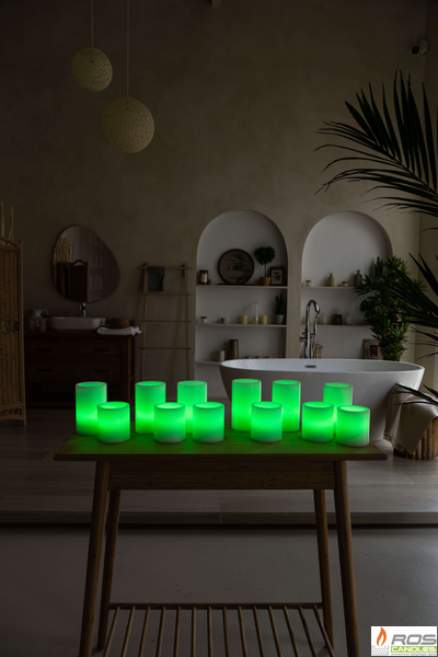 Набор LED свечей с парафиновыми плафонами (9,2*10см - 6шт; 9,2*15см - 6шт), "Цветной"