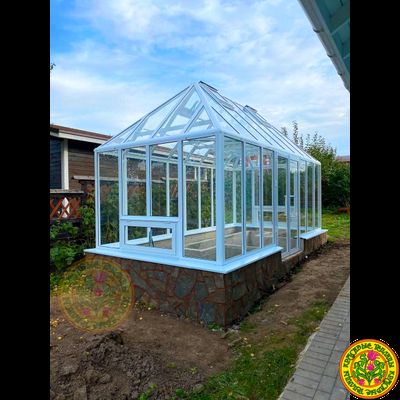 Базовая комплектация теплицы из стекла и алюминия ПЛИМУТ XS 5000 х 2500 мм
