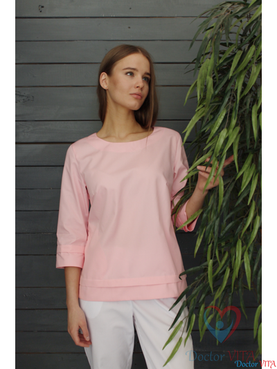 Блуза «Лодочка», розовая