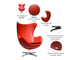 EGG CHAIR (красный, прессованная кожа)