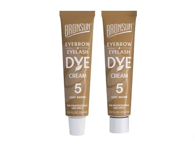 BRONSUN Крем-краска для бровей и ресниц BRC-0005, светло-коричневый №5, 15мл