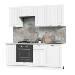 Кухня Мария 2,0 м белый/белый (столешница мрамор лацио белый)
