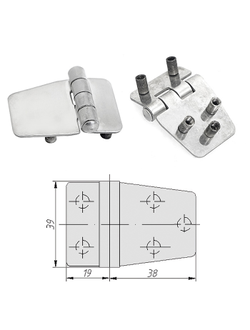 Петля неразъемная 57х39х2 мм М5х1