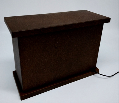 Фонарь Камин с имитацией огня 28*20*12см, Цвет: Бронза, Черный