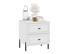 Спальня ПАНДОРА - Тумба прикроватная Белый снег/Белый матовый