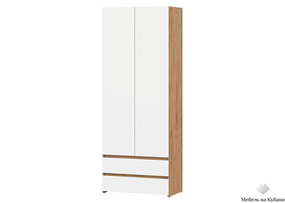 Некст Шкаф 2-створчатый Дуб Золотой / Белая шагрень