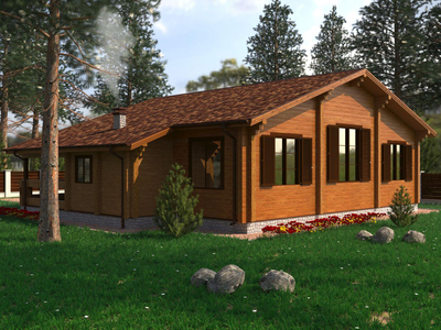 Одноэтажный дом из клееного бруса КБ-04, 165 м2
