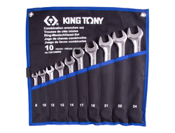 Набор комбинированных ключей, 8-24 мм, чехол из теторона, 10 предметов KING TONY 12D10MRN