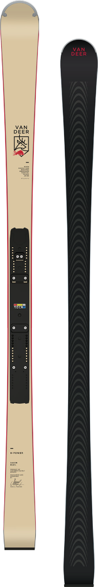 Van Deer H-POWER68 154cm R10 sand [R22 WC] с креплениями Look; SPX 12 Rockerace GW DIN 3.5-12 (grey)