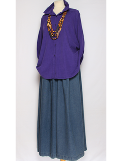 Рубашка вельветовая "Укороченная защип сзади" сиреневая р.46-54