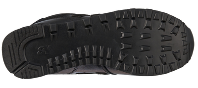 New Balance 574 All Black Leather с мехом