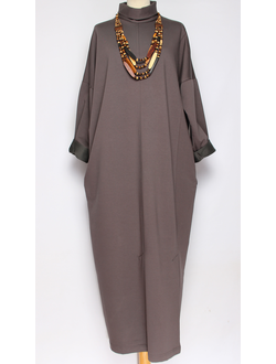 Платье "Кимоно хомут" серый р.56