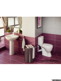 Унитаз-компакт Rosa Лира наклон. вып. с арматурой, сиденьем, креплением, белый