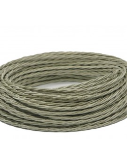 Провод витой в ретро стиле ПРВ 3х0.75 титановый шёлк