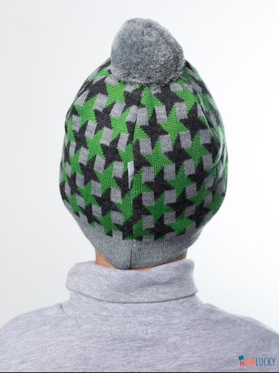 Шапка  21201-07, цвет серый,зеленый р. 52-54
