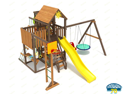 Детская площадка IgraGrad Панда Фани с балконом мод.1 и трубой 2.1м