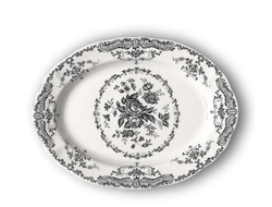 Блюдо овальное 30,5x22 см, цвет декора черный