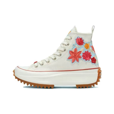 Кеды Converse Run Star Hike High Top Embroidered Floral Pink белые