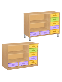 ТУМБА КОМБИНИРОВАННАЯ СИСТЕМА ХРАНЕНИЯ К/126 ПВХ