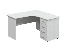 Стол офисный ОФ-10 с тумбой ОФ-20 Северное дерево светлое