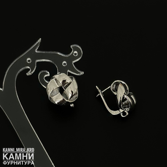 Швензы ЛЮКС "Африканская витая" английская застежка 15х15 мм, покрытие в ассортименте, цена за пару