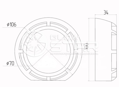 Бленда (маска) для линз №30 MINI 3.0 дюйма, 1шт