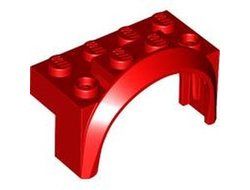 Vehicle, Mudguard 4 x 2 1/2 x 2 with Arch Round, Red (3387 / 6441691)