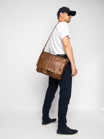 Кожаная мужская сумка Madruzzo Premium brown (арт. 
5068-63)