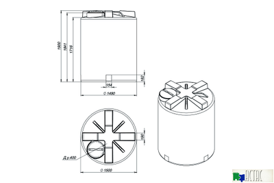 Емкость Экопром T 3000 л черная