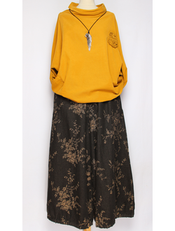 Рубашка "Вельвет хомут роза" горчичная до р.56