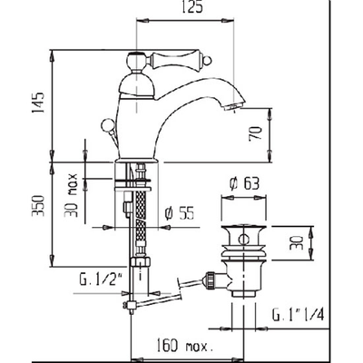 Смеситель для раковины Cezares Margot MARGOT-LSM1-02-Bi (бронза)