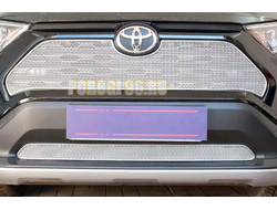 Защита радиатора для Toyota Rav4 2019- chrome верх PREMIUM