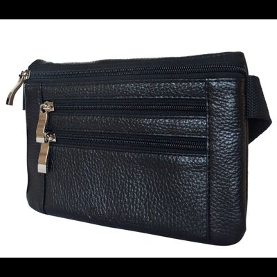 Кожаная поясная сумка Roana black (арт. 7007-01)