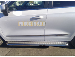 Пороги с накладным листом d53 для Haval Jolion 2021-